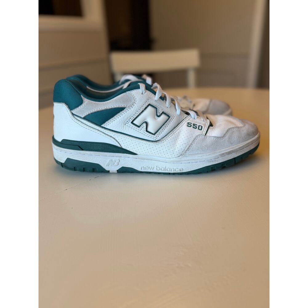 New Balance 550 White Vintage Teal Green Men's Size 12 BB550STA Retro Sneakers - Picture 5 of 8